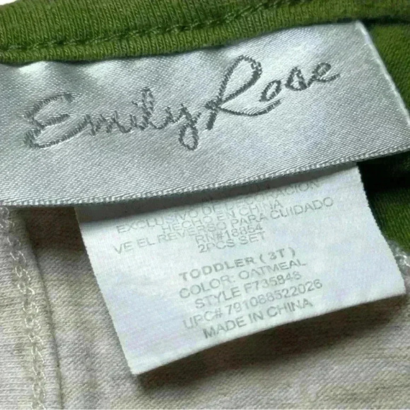 Emily Rose - Olive Green/Cream Owl shirt- Girl’s 3T - Picture 3 of 3